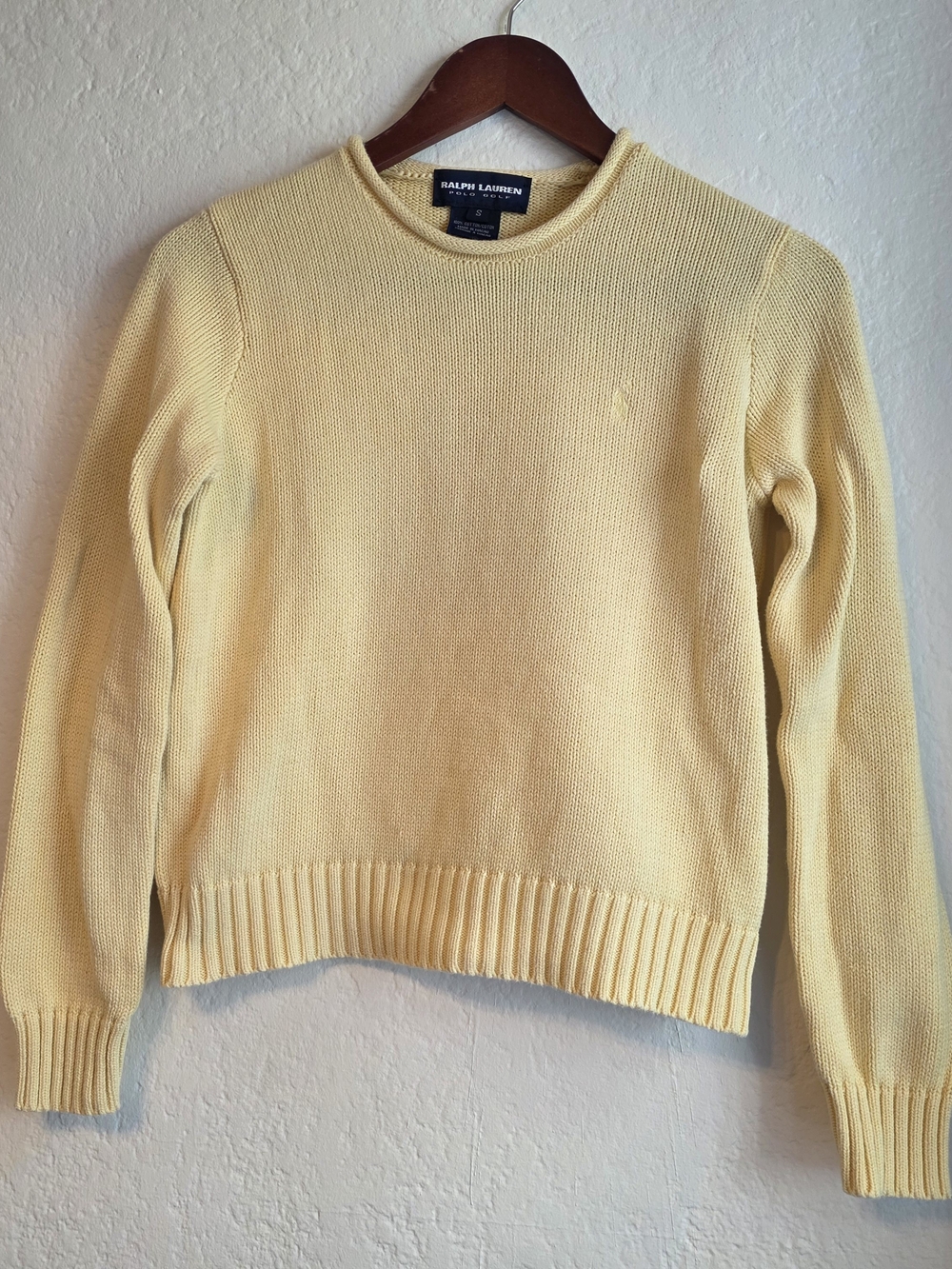 Ralph Lauren Pale Yellow Rollneck Crewneck Sweater